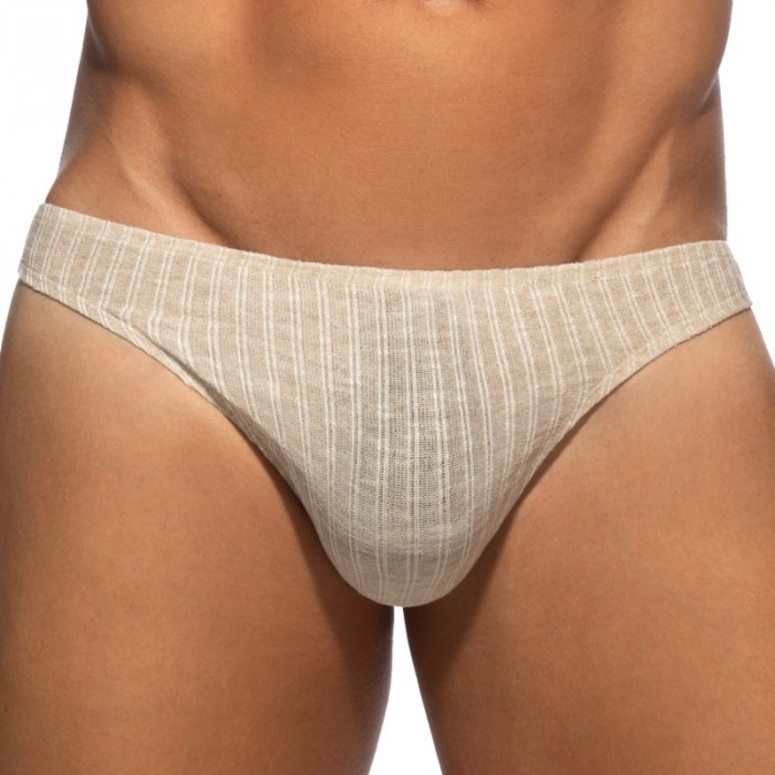 String de la marque ADDICTED - String Addicted Jeans Rib Knit - Beige - Ref : AD1474 C28