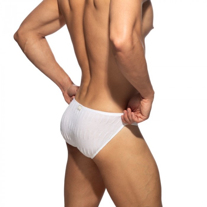 Slip de la marca ADDICTED - Bikini Addicted Mock Ribs Édition Limitée - Blanc - Ref : AD1479 C01