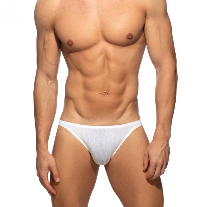 Slip de la marca ADDICTED - Bikini Addicted Mock Ribs Édition Limitée - Blanc - Ref : AD1479 C01