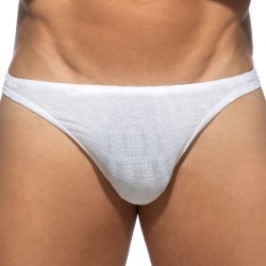 Tanga de la marca ADDICTED - String Addicted Mock Ribs Édition Limitée - Blanc - Ref : AD1480 C01