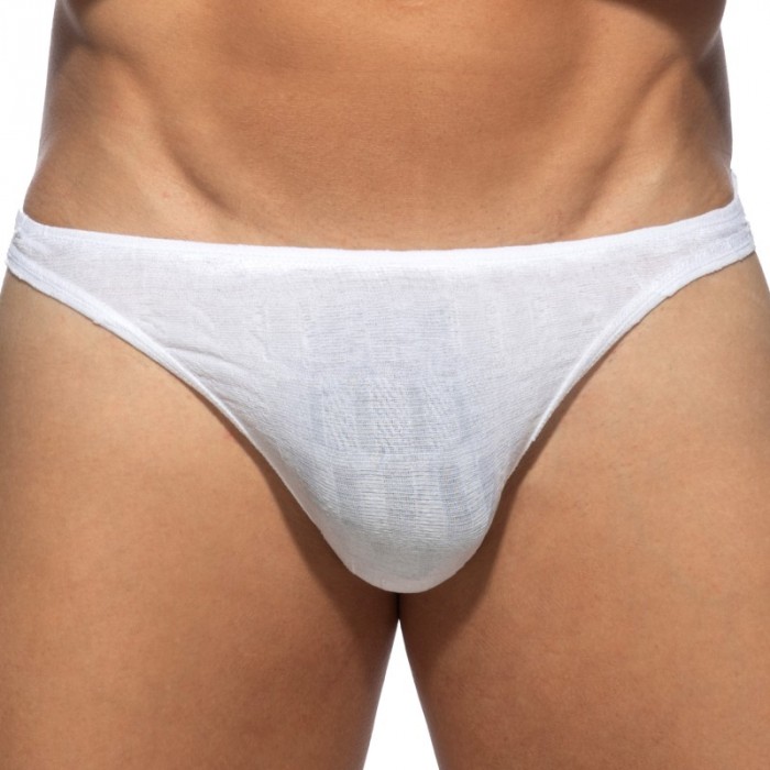 Tanga de la marca ADDICTED - String Addicted Mock Ribs Édition Limitée - Blanc - Ref : AD1480 C01