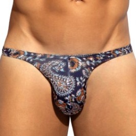 String de la marque ES COLLECTION - Mini String Addicted Paisley Édition Limitée - Bleu Marine - Ref : UN689 C09