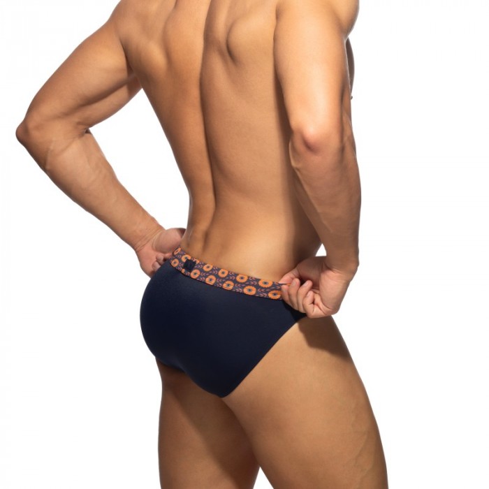 Brief of the brand ADDICTED - Bikini Addicted Flowery Band Édition Limitée - Bleu Marine - Ref : ADS410 C09