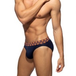 Slip, Tanga de la marque ADDICTED - Bikini Addicted Flowery Band Édition Limitée - Bleu Marine - Ref : ADS410 C09