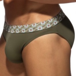 Slip, Tanga de la marque ADDICTED - Bikini Addicted Flowery Band Édition Limitée - Kaki - Ref : ADS410 C12