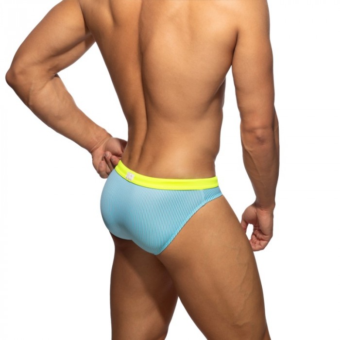 Slip de bain de la marque ADDICTED - Bikini de Bain Addicted Baby Stripes Édition Limitée - Bleu - Ref : ADS400 C23