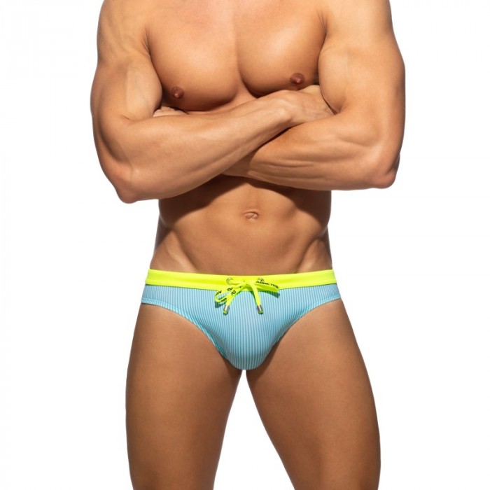 Slip de bain de la marque ADDICTED - Bikini de Bain Addicted Baby Stripes Édition Limitée - Bleu - Ref : ADS400 C23
