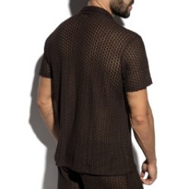 Chemise de la marque ES COLLECTION - Chemise Es Collection Eyelet Édition Limitée - Marron - Ref : SHT043 C13