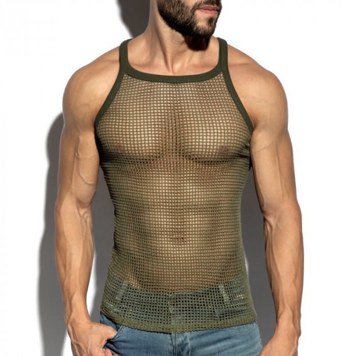 Canotta del marchio ES COLLECTION - copy of Débardeur Es Collection Open-Grid V-Neck - Ivoire - Ref : TS379 C12