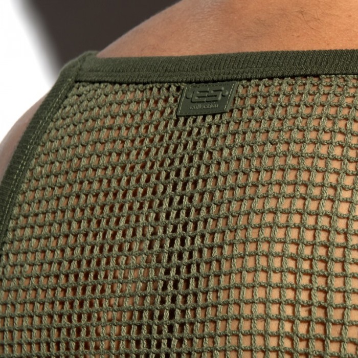 Débardeur de la marque ES COLLECTION - Débardeur Es Collection Open-Grid - Kaki - Ref : TS379 C12