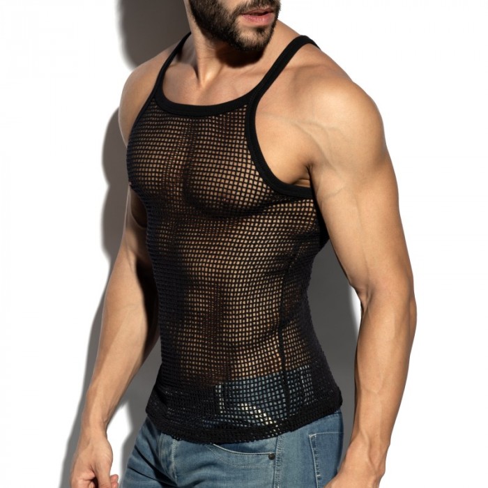 Débardeur de la marque ES COLLECTION - Débardeur Es Collection Open-Grid - Noir - Ref : TS379 C10