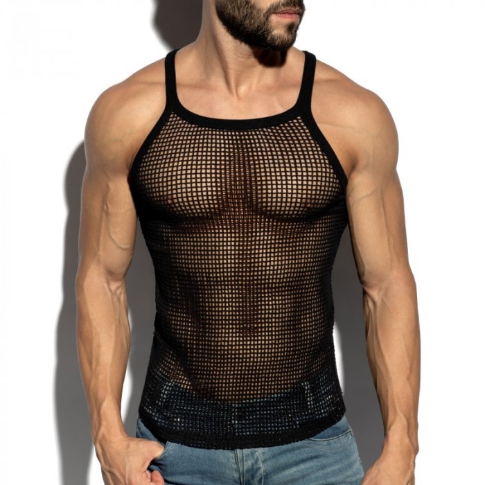 Tirantes de la marca ES COLLECTION - copy of Débardeur Es Collection Open-Grid V-Neck - Ivoire - Ref : TS379 C10