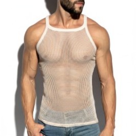 Débardeur de la marque ES COLLECTION - Débardeur Es Collection Open-Grid - Ivoire - Ref : TS379 C02