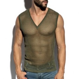Canotta del marchio ES COLLECTION - copy of Débardeur Es Collection Open-Grid V-Neck - Ivoire - Ref : TS380 C12