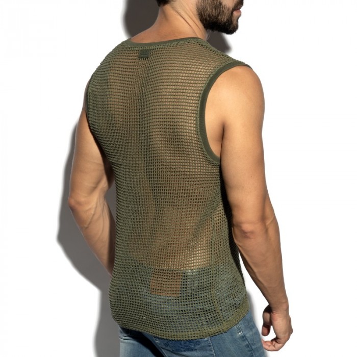 Canotta del marchio ES COLLECTION - copy of Débardeur Es Collection Open-Grid V-Neck - Ivoire - Ref : TS380 C12
