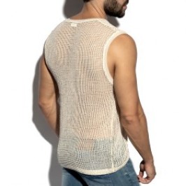 Débardeur de la marque ES COLLECTION - Débardeur Es Collection Open-Grid V-Neck - Ivoire - Ref : TS380 C02