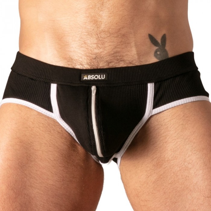Slip, Tanga de la marque ABSOLU MALE - Slip Zip Absolu Male Rib - Ref : AM0043N