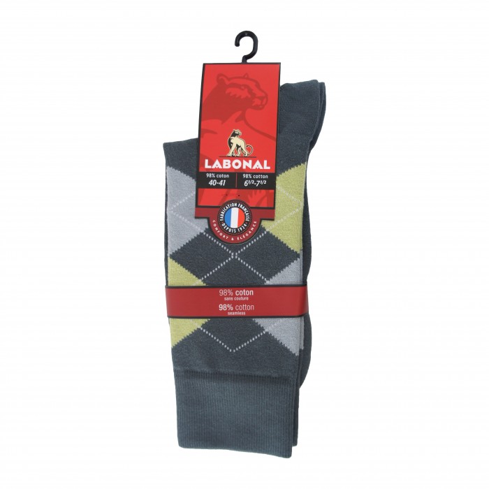 Mi-Chaussettes Intarsia anthracite - ref :  34189 3040