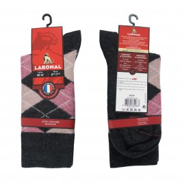 Mi-Chaussettes Laine Intarsia anthracite - ref :  38749 3001