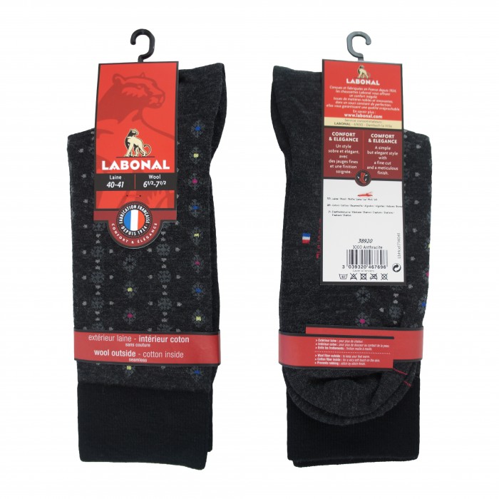 Mi-Chaussettes Laine anthracite - ref :  38920 3000