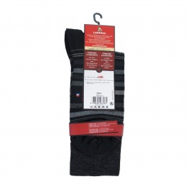 Mi-Chaussettes Laine noires rayées - ref :  38921 8000