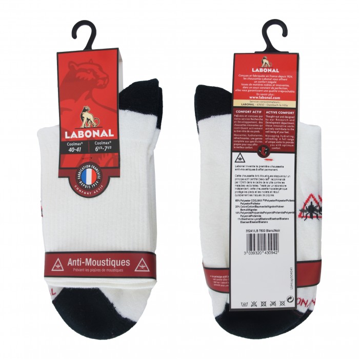 Mi-Chaussettes ANTI-MOUSTIQUES blanches - ref :  35241 7800