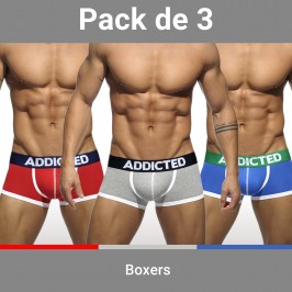 Lot de 3 boxers ADDICTED - ref :  AD302P 3 COLORS