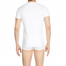  T-shirt col V Classic blanc - HOM 400206 0003  