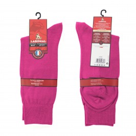  Mi-chaussettes unies, semelle double fushia - LABONAL 11110 9600 