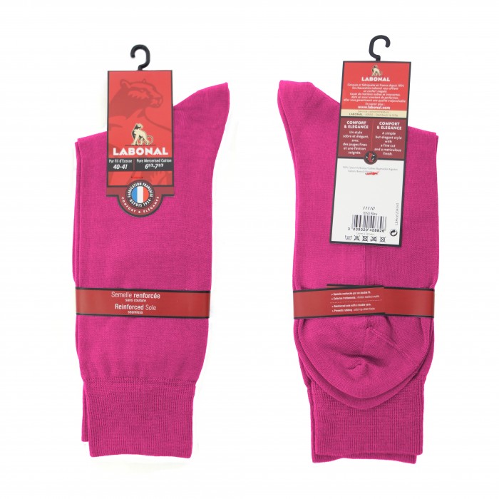  Mi-chaussettes unies, semelle double fushia - LABONAL 11110 9600 