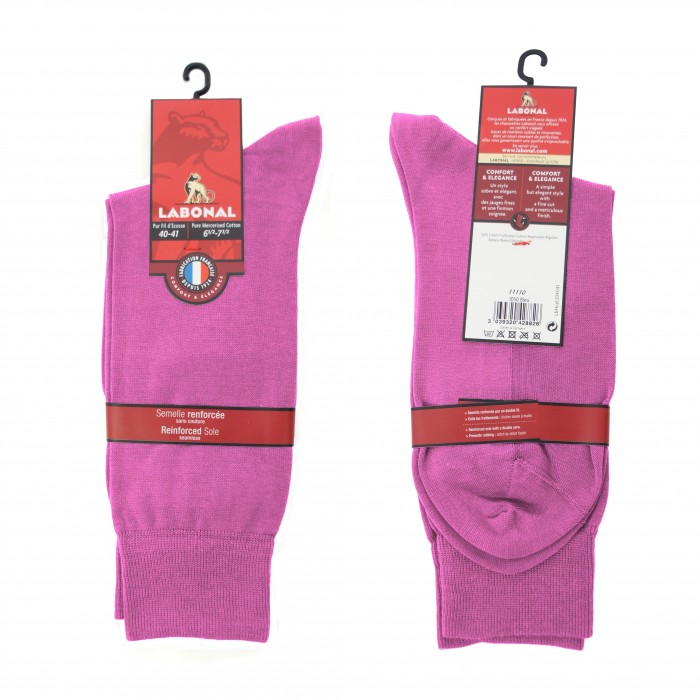  Mi-chaussettes unies, semelle double rose - LABONAL 11110 9430 