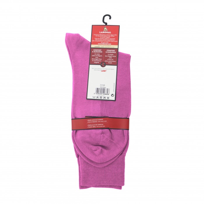  Mi-chaussettes unies, semelle double rose - LABONAL 11110 9430 