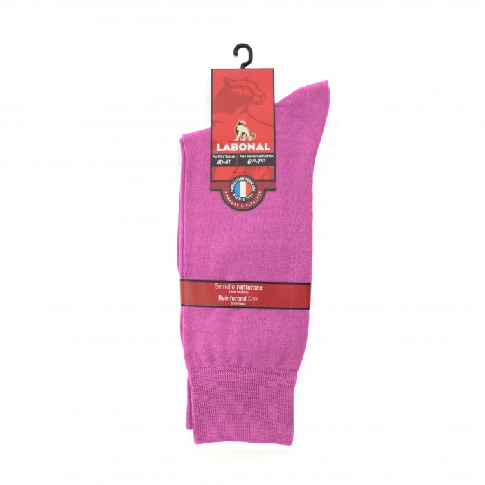  Mi-chaussettes unies, semelle double rose - LABONAL 11110 9430 