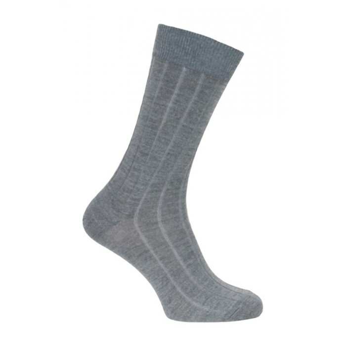  Chaussettes  laine et soie gris moyen - LABONAL 38545 3200 