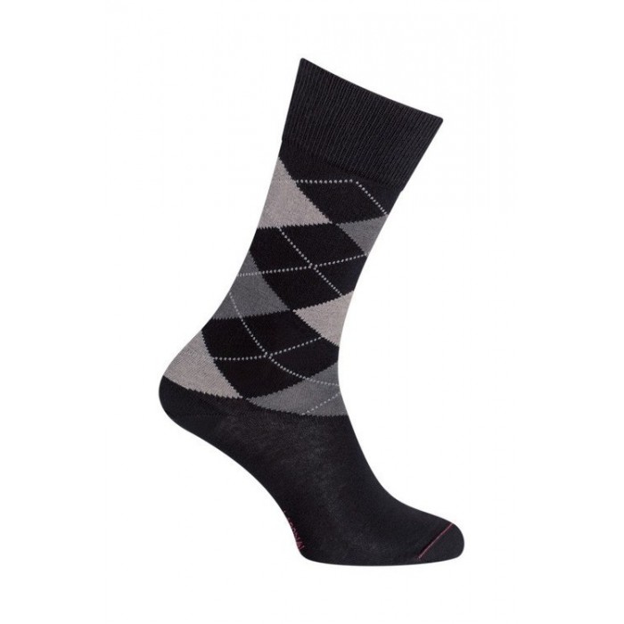  Chaussettes Coton Intarsia noir - LABONAL 34604 8000 