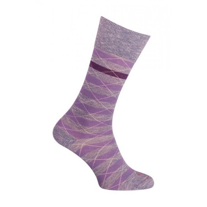  Chaussettes - Moulinée rayures coton - violet - LABONAL 34613 9930 