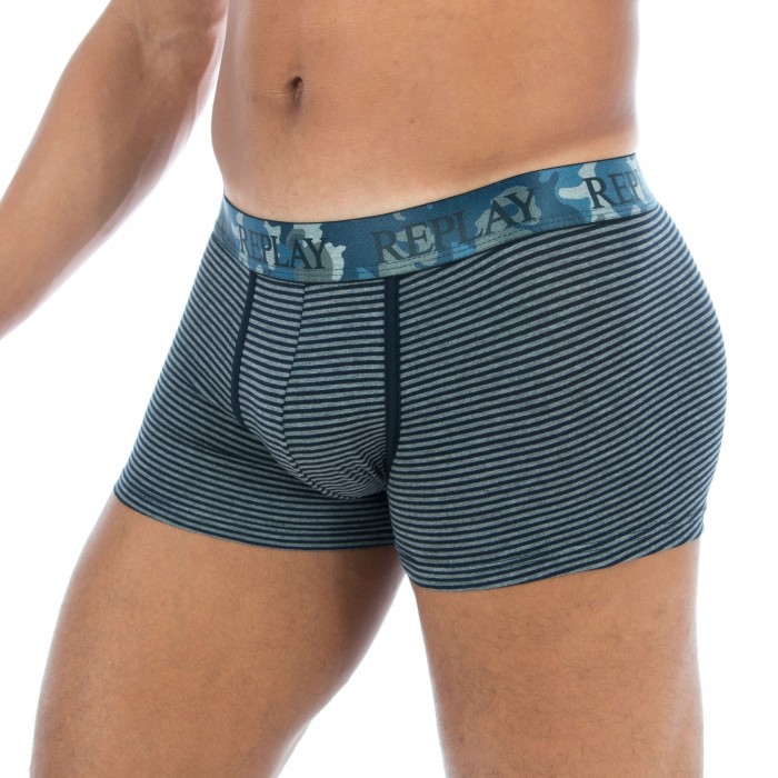  Boxer rayé coton stretch gris - REPLAY M202209 039 