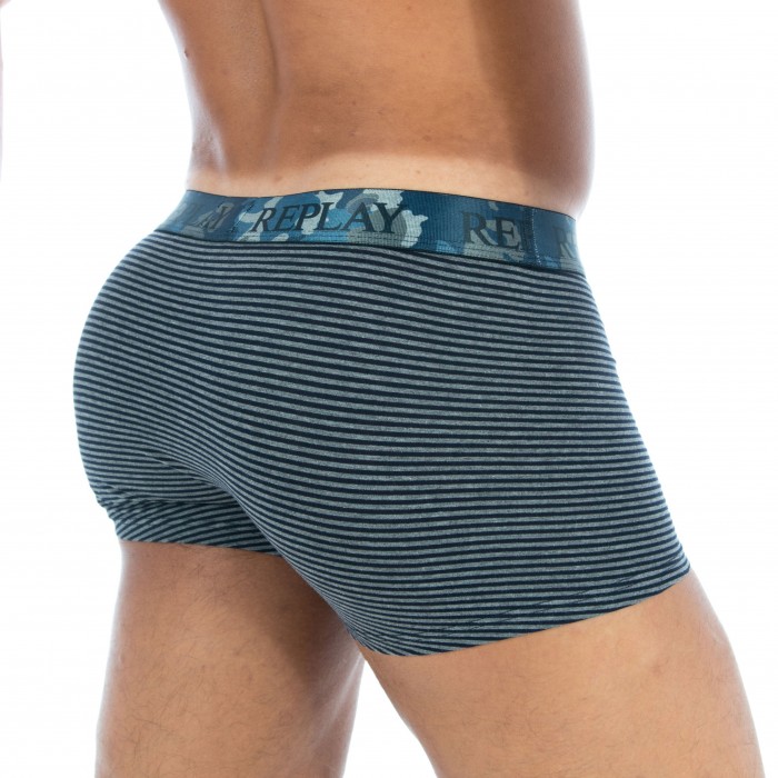  Boxer rayé coton stretch gris - REPLAY M202209 039 