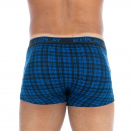  Boxer écossais coton stretch bleu - REPLAY M202205 E01 