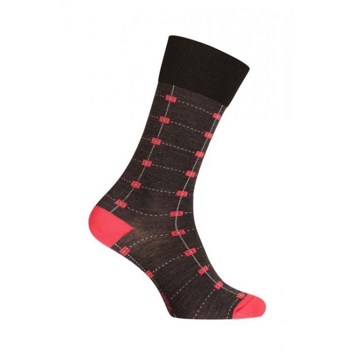  MI-CHAUSSETTES Carrés colorés laine - Sans couture - Anthracite - LABONAL 38973 3000 