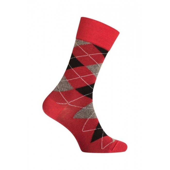  MI-CHAUSSETTES INTARSIA LAINE ANGORA - Sans couture - Rouge - LABONAL 38749 9100 