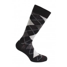  MI-CHAUSSETTES INTARSIA LAINE ANGORA - Sans couture - Dark Brown - LABONAL 38749 5850 