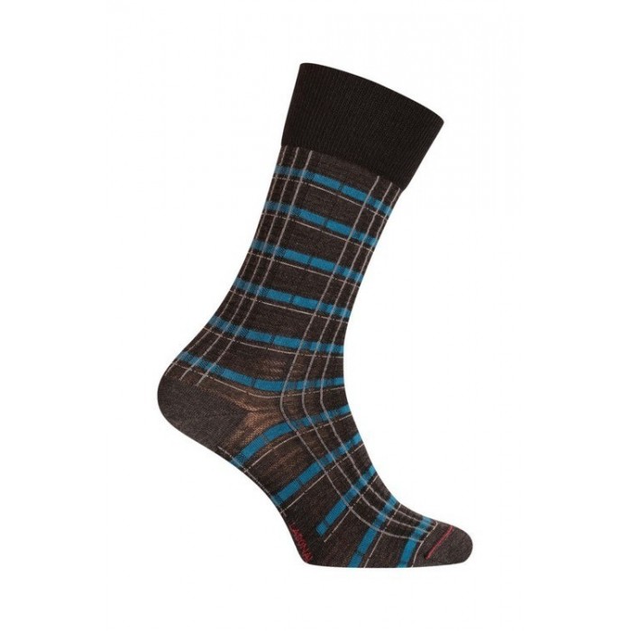  MI-CHAUSSETTES Carreaux laine - Sans couture - Anthracite - LABONAL 38979 3000 