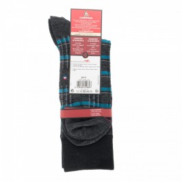  MI-CHAUSSETTES Carreaux laine - Sans couture - Anthracite - LABONAL 38979 3000 