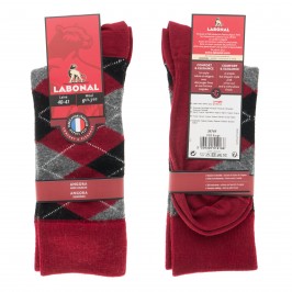  MI-CHAUSSETTES INTARSIA LAINE ANGORA - Sans couture - Rouge - LABONAL 38749 9100 