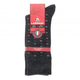  MI-CHAUSSETTES Semis étoiles laine - Sans couture - Gris - LABONAL 38972 3000 