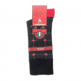  MI-CHAUSSETTES Carrés colorés laine - Sans couture - Anthracite - LABONAL 38973 3000 