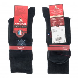  MI-CHAUSSETTES Losange placé laine - Sans couture - Marine - LABONAL 38974 1000 