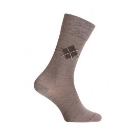  MI-CHAUSSETTES Losange placé laine - Sans couture - Gris - LABONAL 38974 3200 