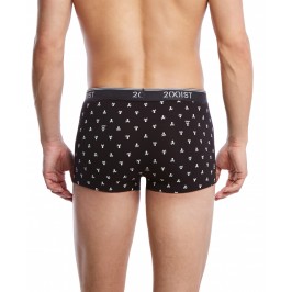  Men's Stretch Cotton No-Show Trunk 3-Pack - Noir - Bleu - Jaune - 2(X)IST 021333-05902 